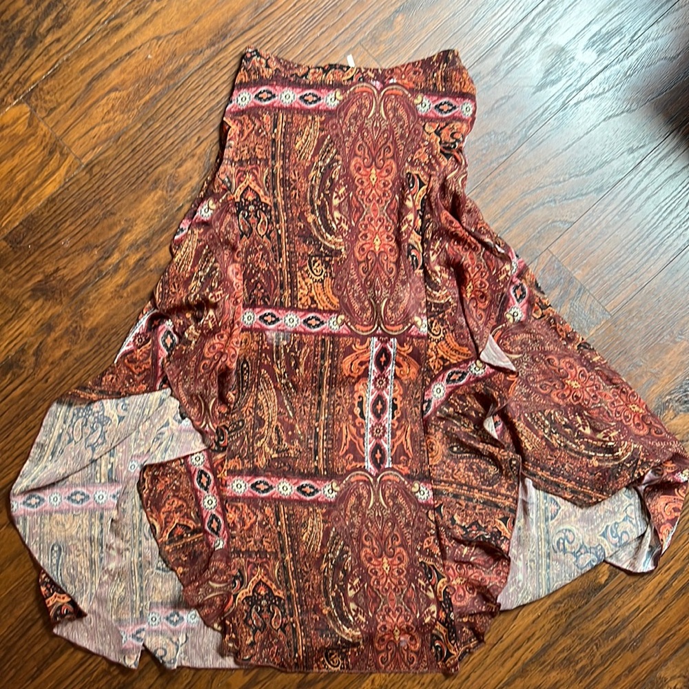 Free People Paisley Midi Skirt XS